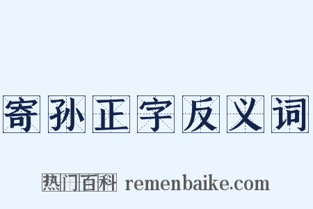 寄孙正字反义词是什么意思的图片